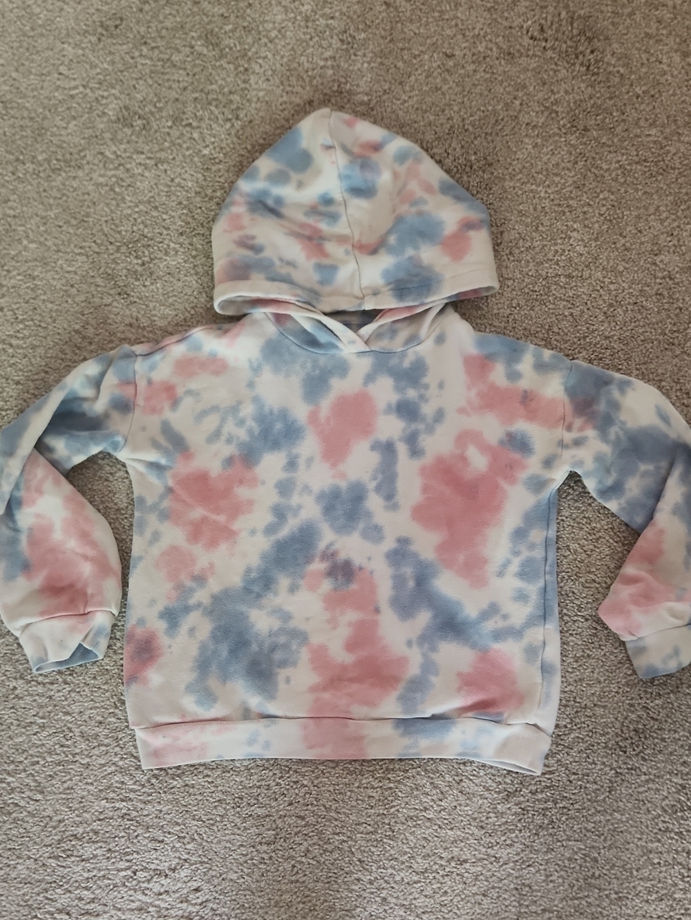 Tucker + Tate Pink and Blue Tie-Dye Hooded Sweatshirt
